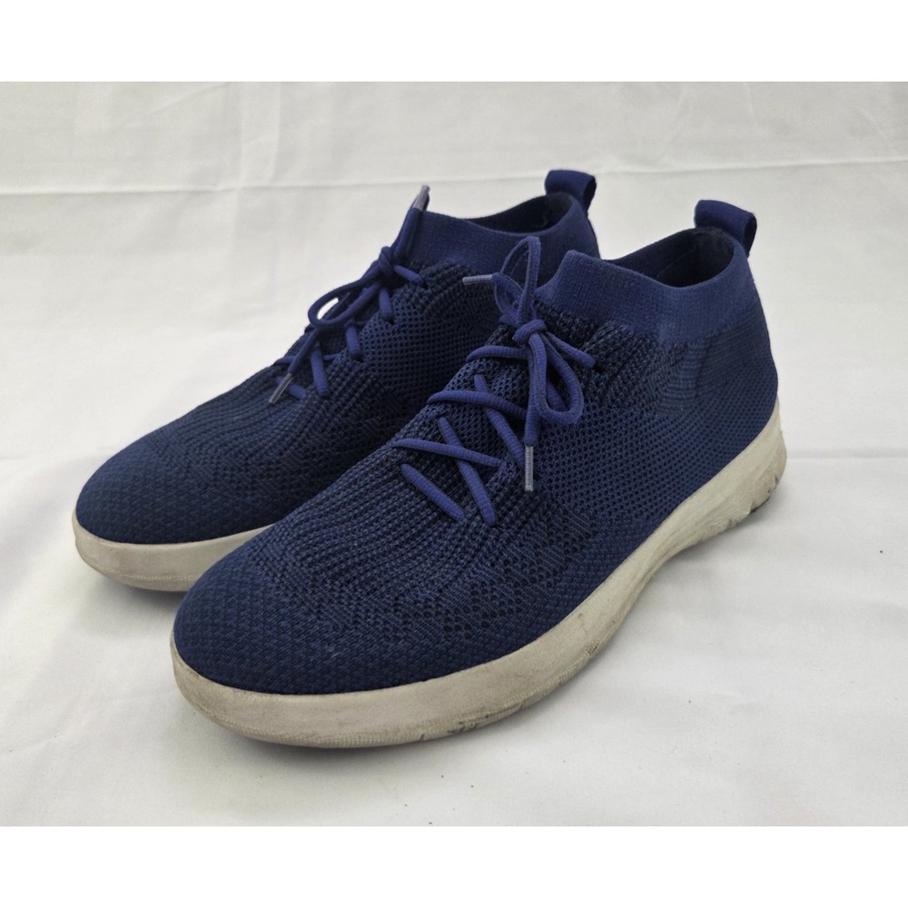 FitFlop Uberknit Blue High Top Sneakers Womens 8.5 Pull On Comfort Walking Shoes